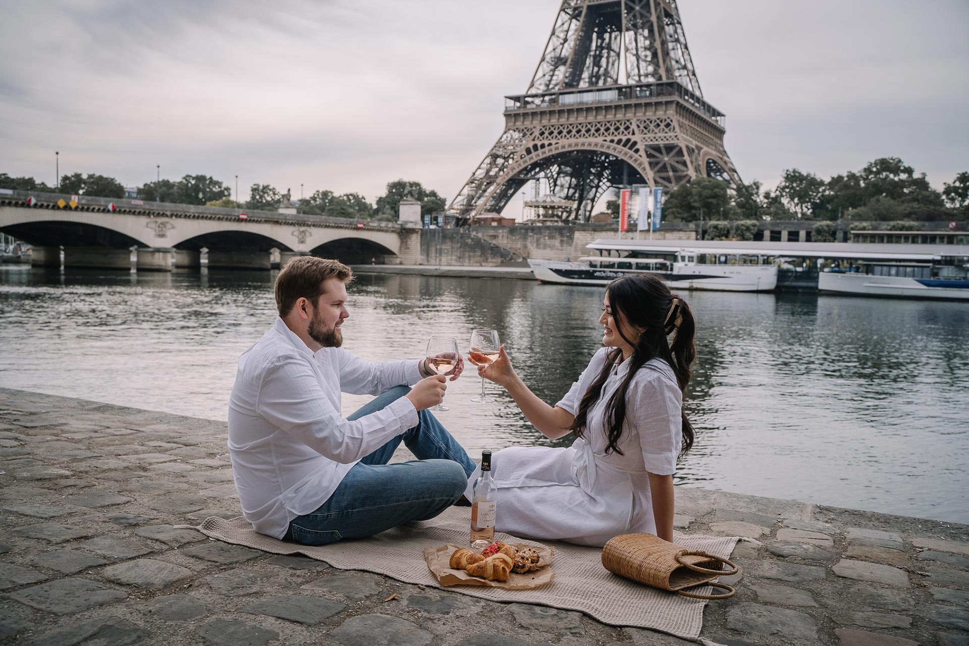 Couple’s Photoshoot at the Eiffel Tower - with a private picnic!