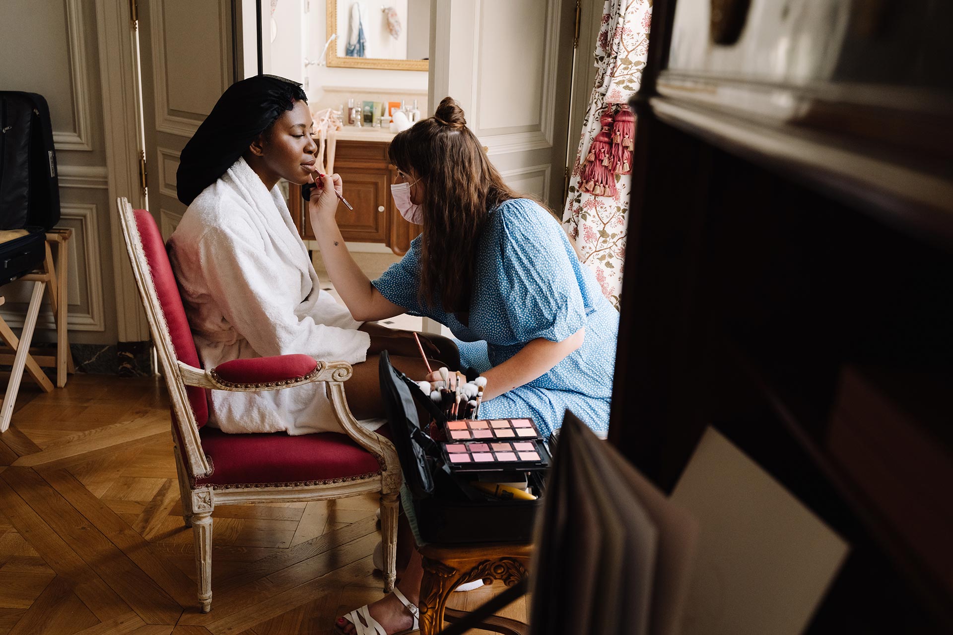 hair and makeup by Joleen Emory at Versailles hotel